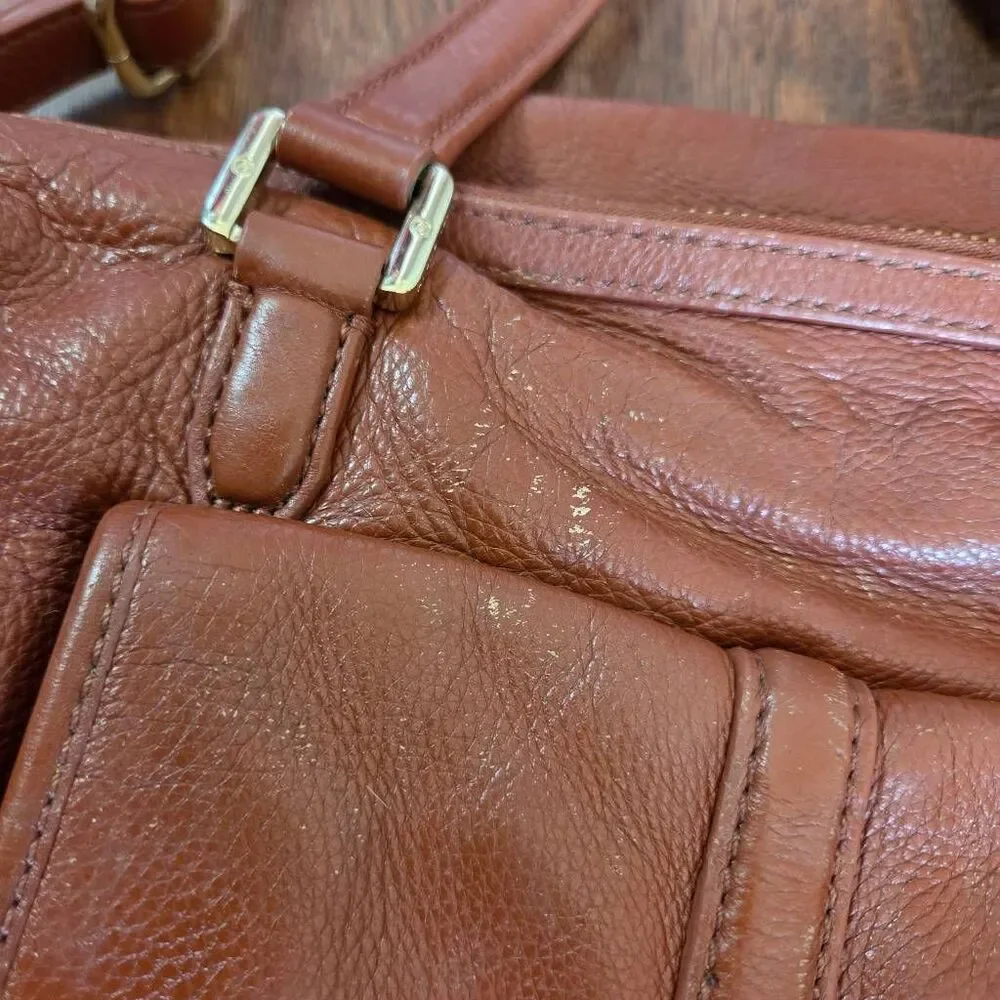 Tory Burch Boston Pebbled Leather Satchel